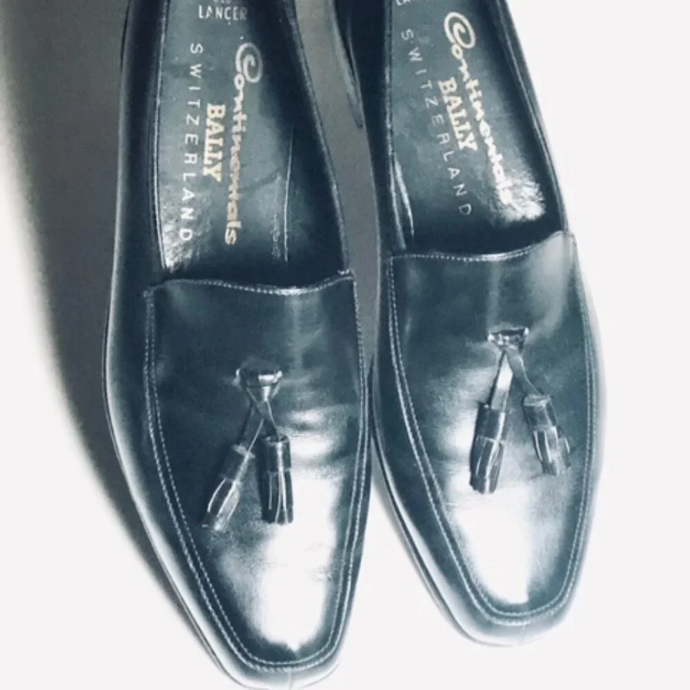 Rare Find Hand Numbered Black Swiss Bally Lancer 626 Loafers Look New ! Size 9M - Picture 1 of 9